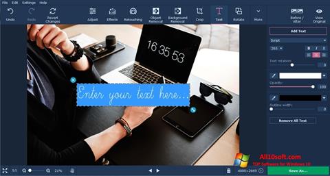 Screenshot Movavi Photo Editor para Windows 10