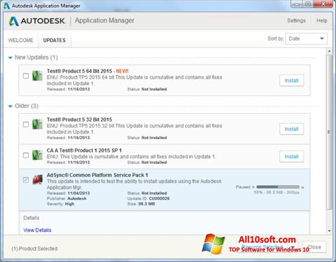 Screenshot Autodesk Application Manager para Windows 10
