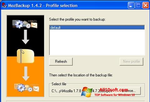 Screenshot MozBackup para Windows 10