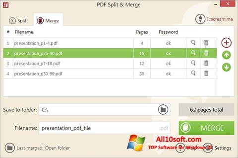 Screenshot PDF Split and Merge para Windows 10