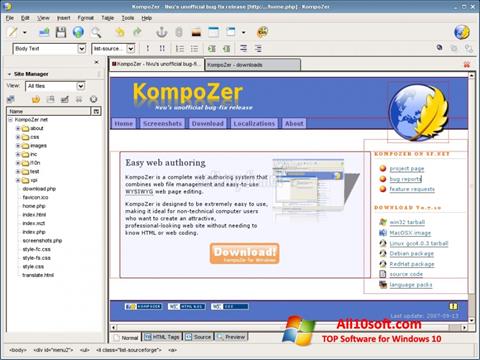Screenshot KompoZer para Windows 10