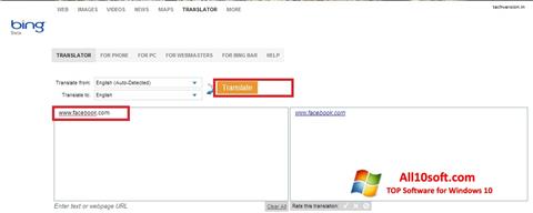 Screenshot Bing Translator para Windows 10