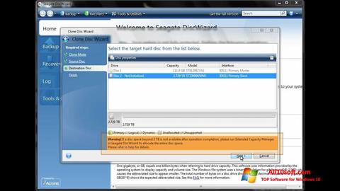 Screenshot Seagate DiscWizard para Windows 10
