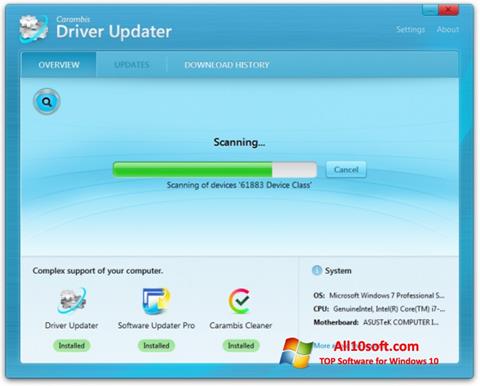 Screenshot Carambis Driver Updater para Windows 10