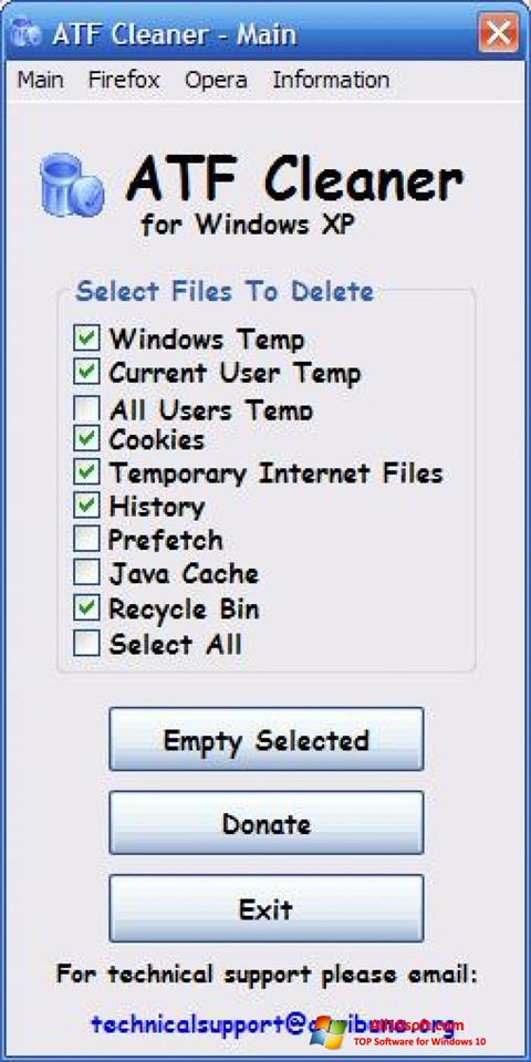 Screenshot ATF Cleaner para Windows 10