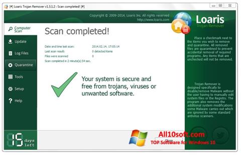 Screenshot Trojan Remover para Windows 10