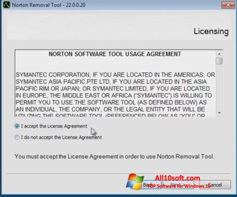 Screenshot Norton Removal Tool para Windows 10