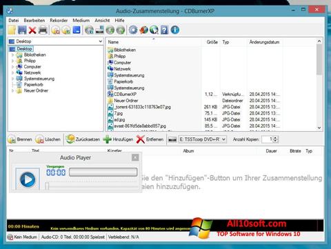 Screenshot CDBurnerXP para Windows 10