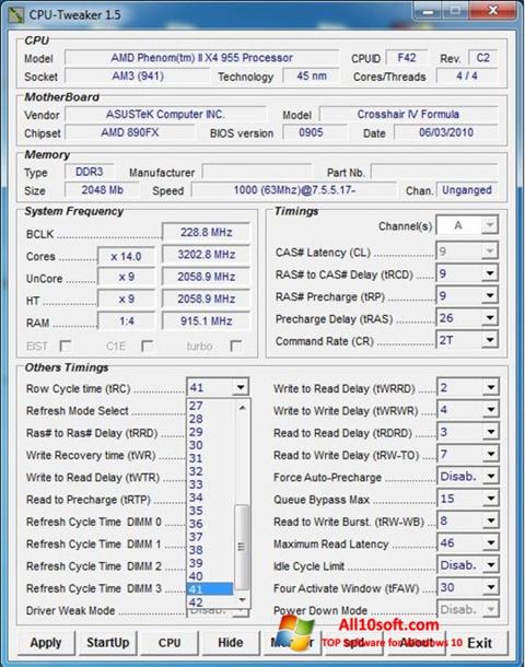 Screenshot CPU-Tweaker para Windows 10