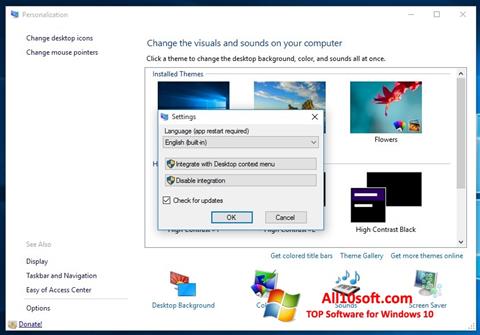 Screenshot Personalization Panel para Windows 10