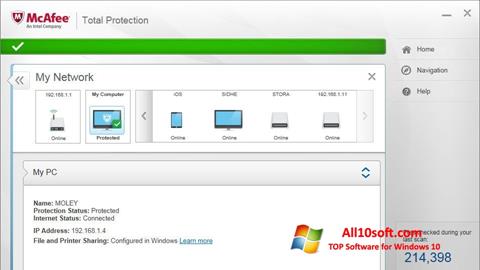 Screenshot McAfee Total Protection para Windows 10