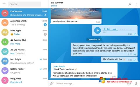 Screenshot Telegram Desktop para Windows 10