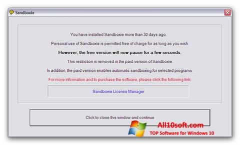 Screenshot Sandboxie para Windows 10