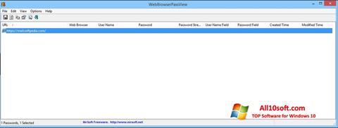Screenshot WebBrowserPassView para Windows 10