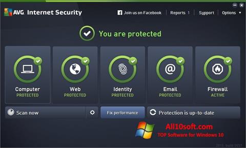 Screenshot AVG Internet Security para Windows 10