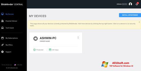 Screenshot Bitdefender para Windows 10