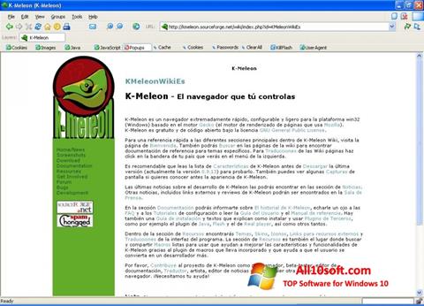 Screenshot K-Meleon para Windows 10